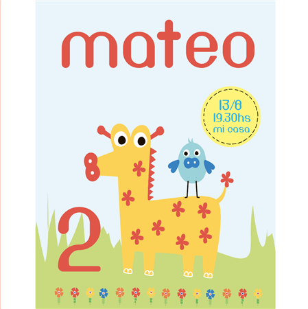 Invitación Animalitos Mod. 2. Pers